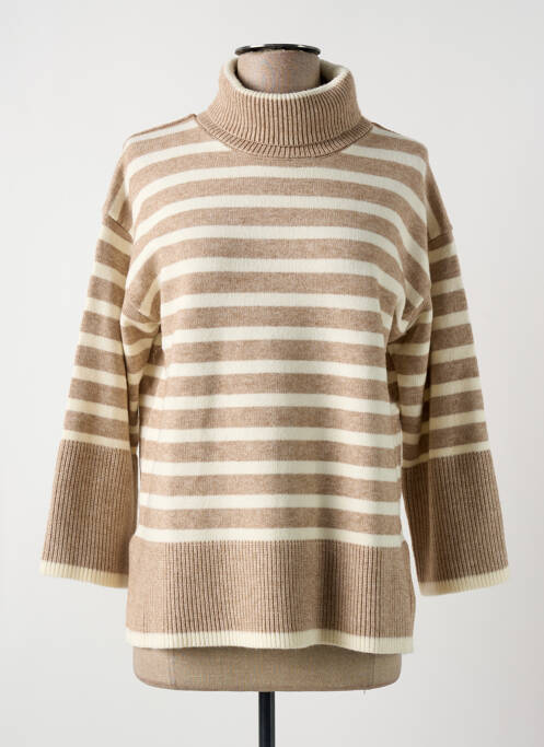 Pull col roulé marron CHANON pour femme