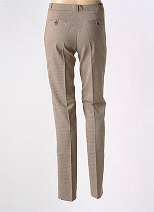 Pantalon slim taille haute taille haute marron KACY femme