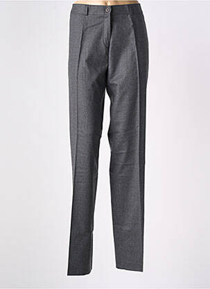 Pantalon droit taille à pinces taille haute gris KACY femme