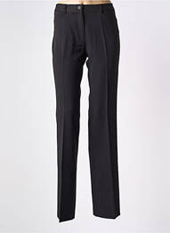 Pantalon droit tissage crêpe taille haute noir KACY femme