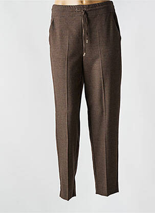 Pantalon droit taille élastique marron EMME M femme