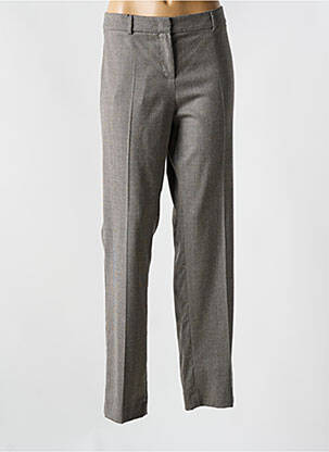 Pantalon droit fermeture zippée sous rabat avec crochet gris WEEKEND MAXMARA femme