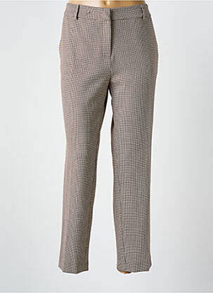 Pantalon droit fermeture zippée sous rabat avec crochet beige GERARD DAREL femme