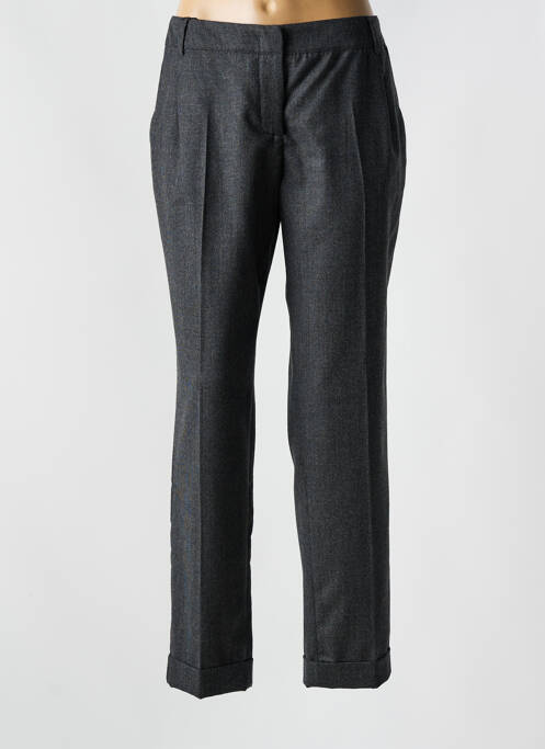 Pantalon droit fermeture zippée sous rabat avec crochet gris WEEKEND MAXMARA femme