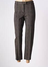 Pantalon 7/8 fermeture zippée sous rabat avec crochet taille normale marron GERARD DAREL femme