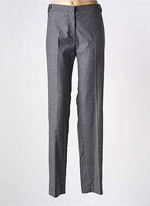 Pantalon droit fermeture zippée sous rabat avec crochet taille normale gris GERARD DAREL femme