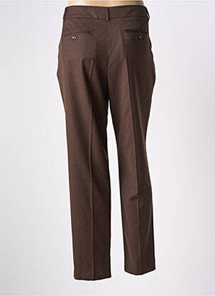 Pantalon droit fermeture zippée sous rabat avec crochet taille normale marron WEEKEND MAXMARA femme