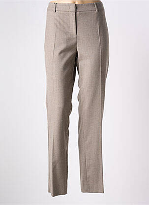 Pantalon droit fermeture zippée sous rabat avec crochet taille normale beige WEEKEND MAXMARA femme