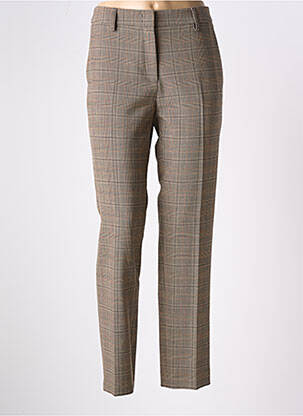 Pantalon droit fermeture zippée sous rabat avec crochet taille normale marron GERARD DAREL femme