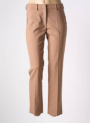 Pantalon 7/8 fermeture zippée sous rabat avec crochet taille normale marron WEEKEND MAXMARA femme