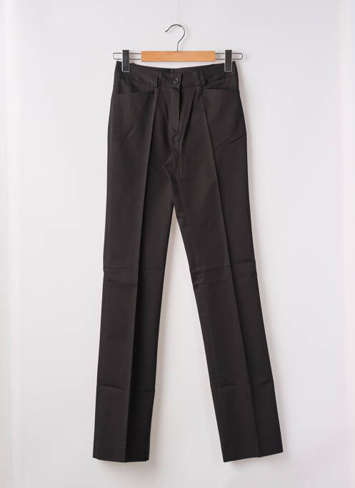 Pantalon droit fermeture zippée sous rabat boutonné taille normale noir KACY femme