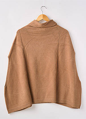 Pull col roulé stretch sans manche marron ALEXANDRE LAURENT femme