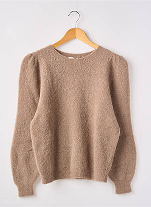Pull stretch manches longues marron SUIT.E femme