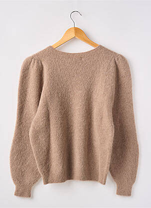 Pull stretch manches longues marron SUIT.E femme