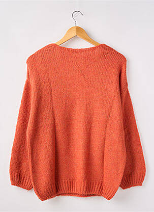 Pull col v manches longues orange clair ADN COLLECTION femme