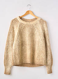 Pull resserrée sur le bas manches longues beige SUIT.E femme