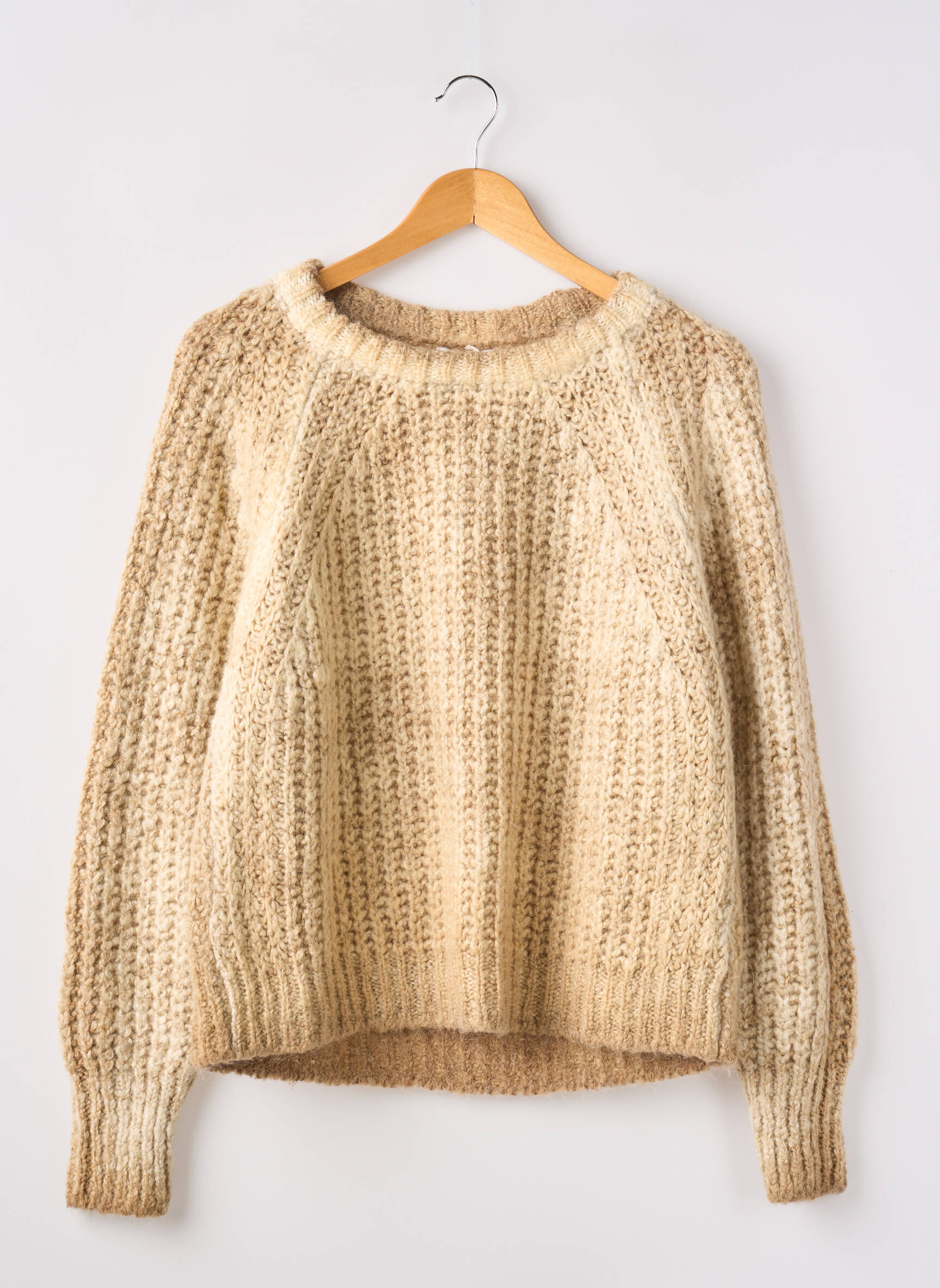 Pull Col Rond Beige Femme 2524256-beige0 Modz