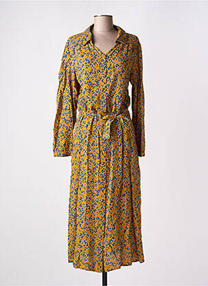 Robe longue manches longues manches longues jaune AGATHE & LOUISE femme