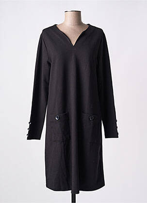 Robe mi-longue manches longues manches longues noir AGATHE & LOUISE femme