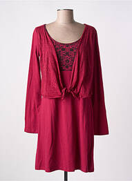 Robe courte manches longues manches longues rouge COLINE femme