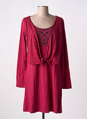 Robe courte manches longues manches longues rouge COLINE femme