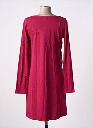 Robe courte imprimé fleurs manches longues rouge COLINE femme