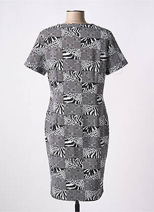 Robe mi-longue manches courtes manches courtes gris S.QUISE femme