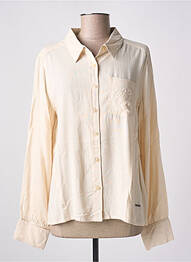 Chemisier coupe droite manches longues beige AGATHE & LOUISE femme