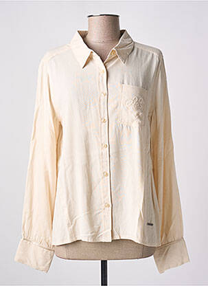 Chemisier coupe droite manches longues beige AGATHE & LOUISE femme
