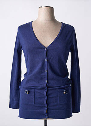 Gilet manches longues stretch bleu TRIPODE femme