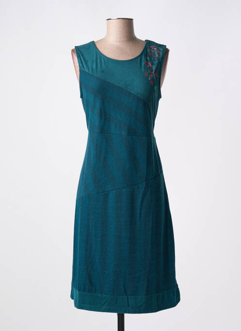 Robe mi-longue vert COLINE pour femme