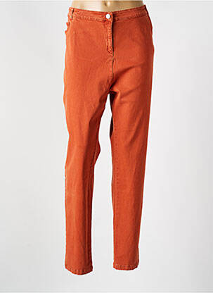 Pantalon slim tissage popeline taille normale orange AGATHE & LOUISE femme