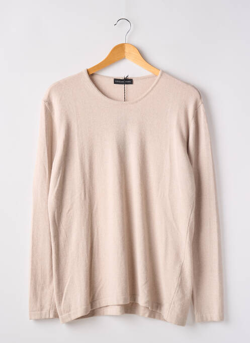 Pull coupe cintrée manches longues beige L'ATELIER D'ANNA femme