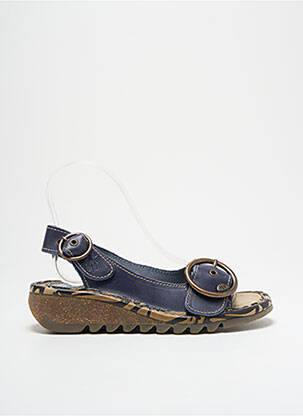 Sandales/nu pieds tissage satiné talon de 4 à 6cm bleu FLY LONDON femme