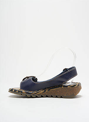 Sandales/nu pieds tissage satiné talon de 4 à 6cm bleu FLY LONDON femme