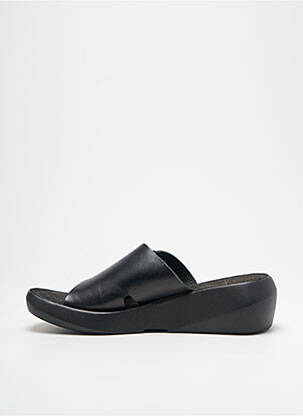 Mules/sabots tissage satiné talon de 4 à 6cm noir FLY LONDON femme