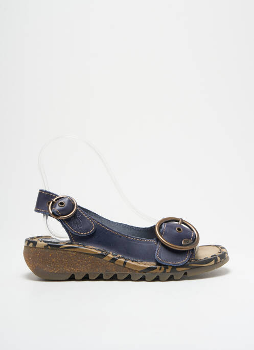 Sandales/nu pieds matière lisse talon de 4 à 6cm bleu FLY LONDON femme