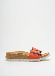Mules/sabots matière lisse talon de 4 à 6cm orange FLY LONDON femme
