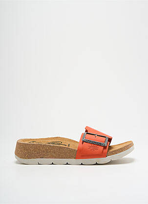 Mules/sabots matière lisse talon de 4 à 6cm orange FLY LONDON femme