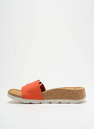 Mules/sabots matière lisse talon de 4 à 6cm orange FLY LONDON femme