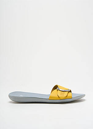 Mules/sabots matière lisse talon plat jusqu'à 3cm jaune FLY LONDON femme