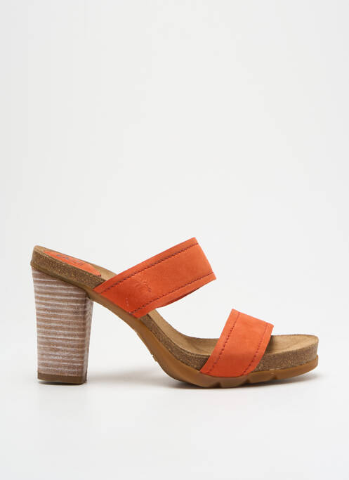 Mules/sabots talon de 7 à 9cm orange FLY LONDON femme