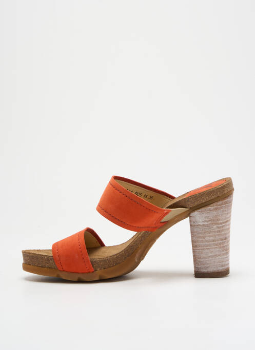 Mules/sabots talon de 7 à 9cm orange FLY LONDON femme
