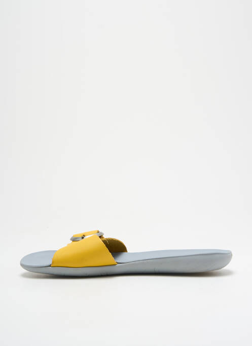 Mules/sabots matière lisse talon plat jusqu'à 3cm jaune FLY LONDON femme