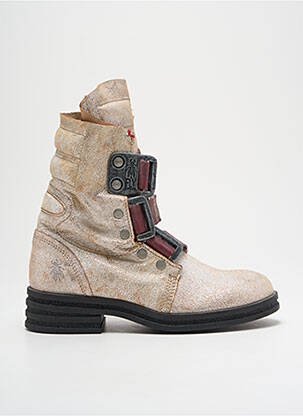 Bottines/boots tissage satiné talon plat jusqu'à 3cm beige FLY LONDON femme