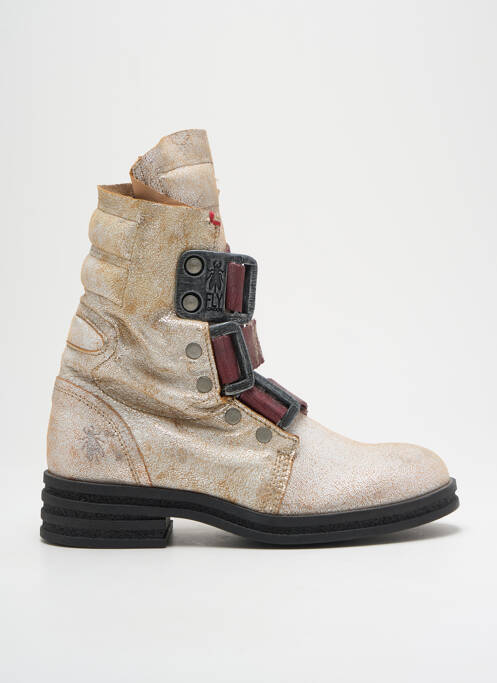 Bottines/boots tissage satiné talon plat jusqu'à 3cm beige FLY LONDON femme