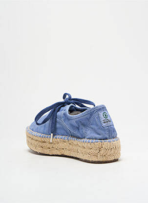Espadrilles fermeture lacets talon de 4 à 6cm bleu clair NATURAL WORLD femme