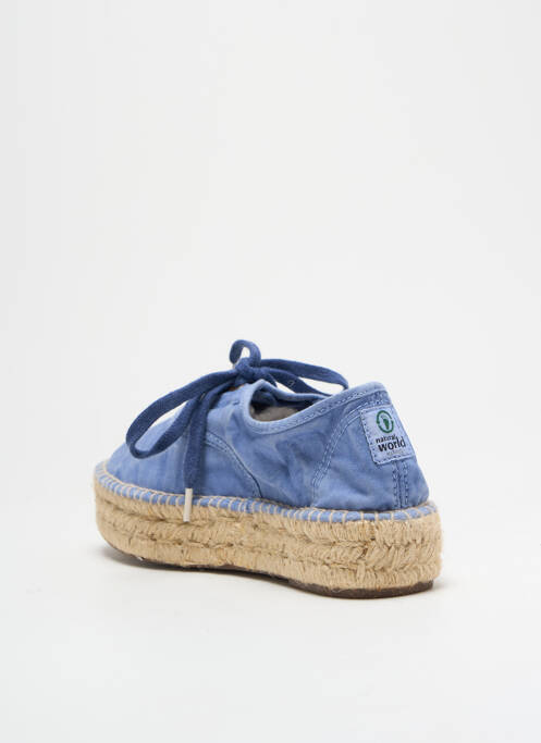 Espadrilles fermeture lacets talon de 4 à 6cm bleu clair NATURAL WORLD femme