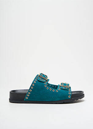 Mules/sabots nubuck talon plat jusqu'à 3cm bleu L'ATELIER TROPÉZIEN femme