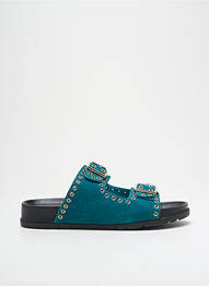 Mules/sabots nubuck talon plat jusqu'à 3cm bleu L'ATELIER TROPÉZIEN femme